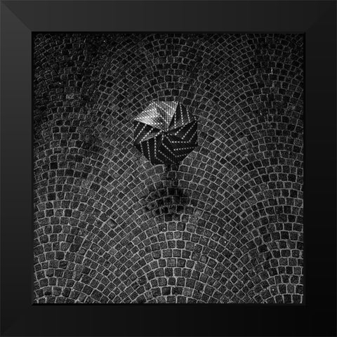 The Black Umbrella Black Modern Wood Framed Art Print by Della Latta, Massimo