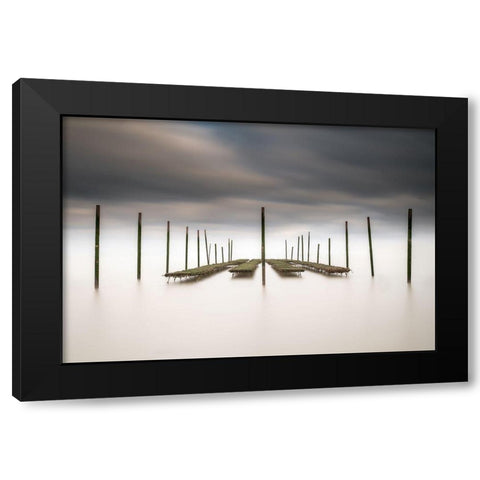 The Oyster Bar Black Modern Wood Framed Art Print by Staelens, Christophe