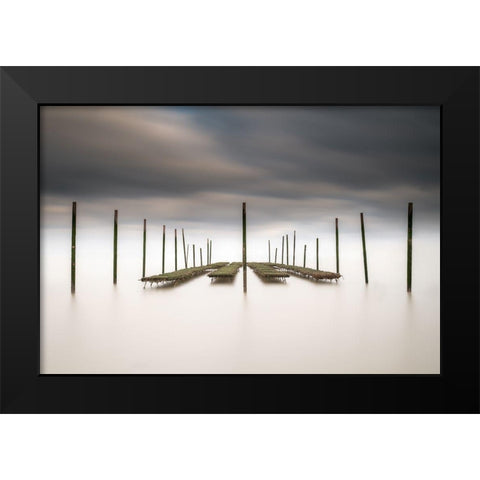 The Oyster Bar Black Modern Wood Framed Art Print by Staelens, Christophe