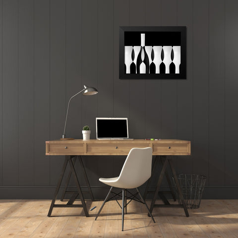 Spoons Abstract: Bottles Glasses Candles II Black Modern Wood Framed Art Print by Hammer, Jacqueline