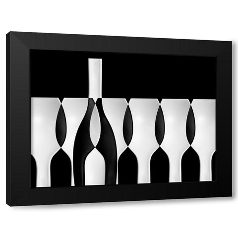 Spoons Abstract: Bottles Glasses Candles II Black Modern Wood Framed Art Print with Double Matting by Hammer, Jacqueline
