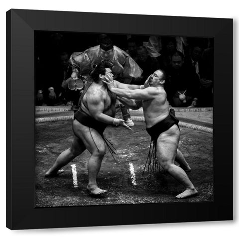 Dont Touch My Face! Black Modern Wood Framed Art Print by Song, Gunarto