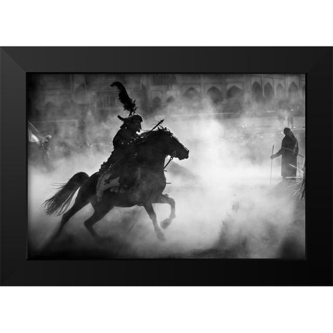 Lunge Black Modern Wood Framed Art Print by Momeni, Mohammadreza