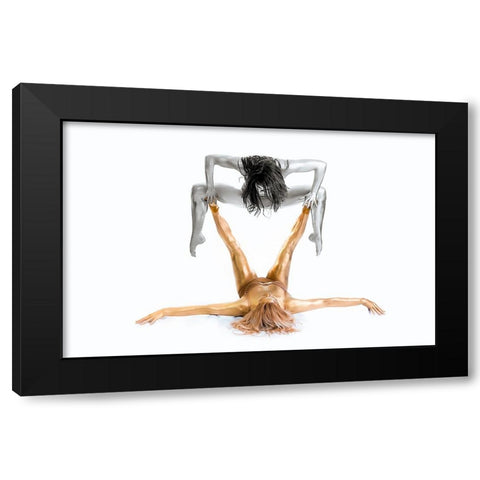 Silver On Gold - Gymnast Series Black Modern Wood Framed Art Print by Ashton-Jones, Howard