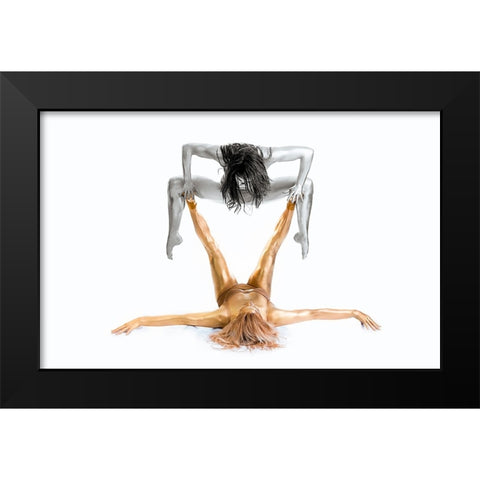 Silver On Gold - Gymnast Series Black Modern Wood Framed Art Print by Ashton-Jones, Howard