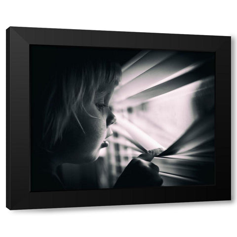 Slipping Through My Fingers Black Modern Wood Framed Art Print with Double Matting by Samuelsson, Anders