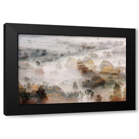 Autumns Black Modern Wood Framed Art Print with Double Matting by Marini, Roberto
