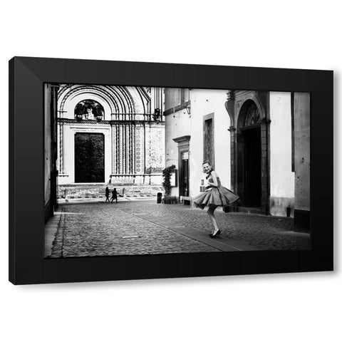 La Ballerina Black Modern Wood Framed Art Print with Double Matting by Della Latta, Massimo