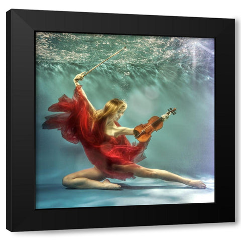 Prelude Black Modern Wood Framed Art Print by Uniquecapture