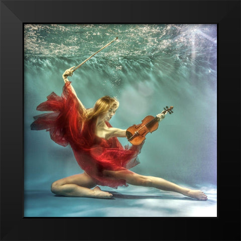 Prelude Black Modern Wood Framed Art Print by Uniquecapture