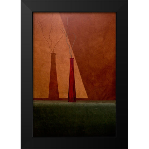 Fallen Leaves Black Modern Wood Framed Art Print by Barkow, Brig