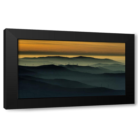 Below The Horizon Black Modern Wood Framed Art Print with Double Matting by Correia, Rui