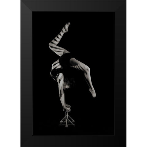 Stripes Black Modern Wood Framed Art Print by Ashton-Jones, Howard