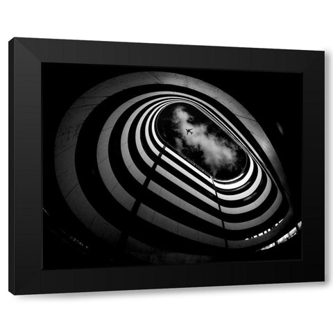 Hole Black Modern Wood Framed Art Print by Tajima, Koji