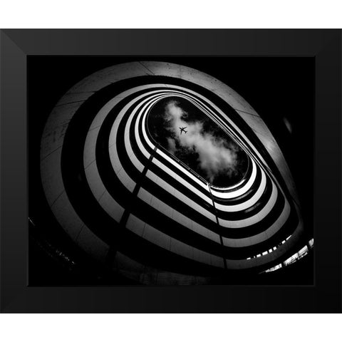 Hole Black Modern Wood Framed Art Print by Tajima, Koji