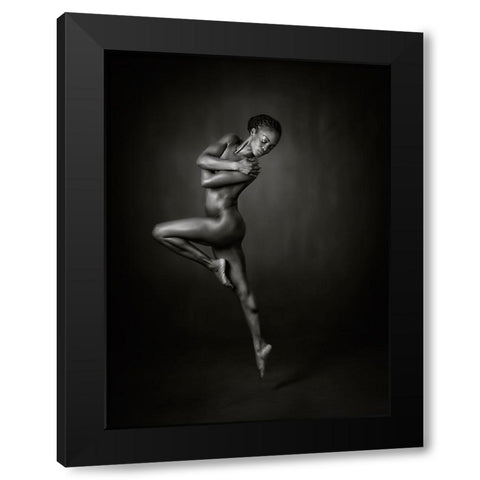 Leap Into The Dark Black Modern Wood Framed Art Print by Catchlight Studio