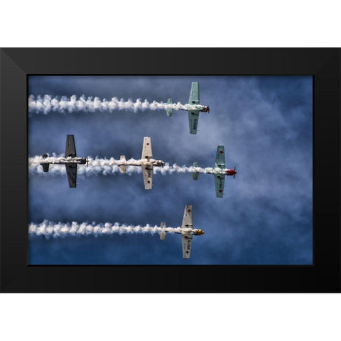 The Aerostars Black Modern Wood Framed Art Print by Saglien, Knut