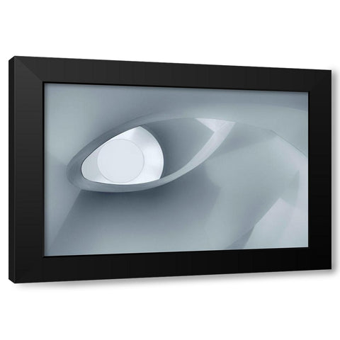 The Eye Of The Staircase Black Modern Wood Framed Art Print with Double Matting by Van De, Jeroen