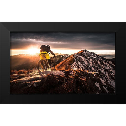 Take A Ride On The Sunny Side Black Modern Wood Framed Art Print by Bertoncelj, Sandi