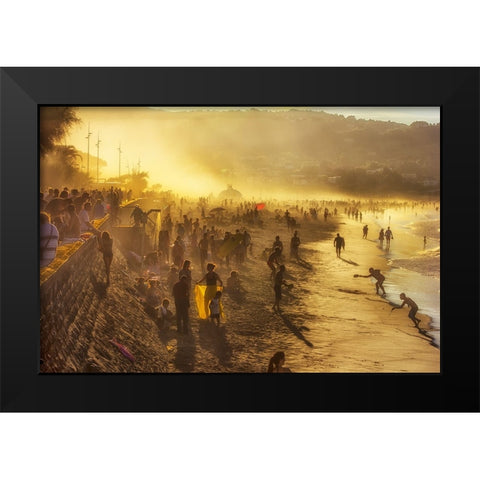 Atmosphere Black Modern Wood Framed Art Print by Domont, Jois