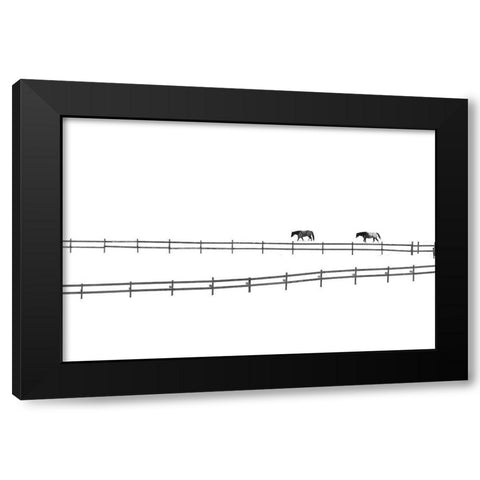 A Couple Black Modern Wood Framed Art Print with Double Matting by Huang, Ivan