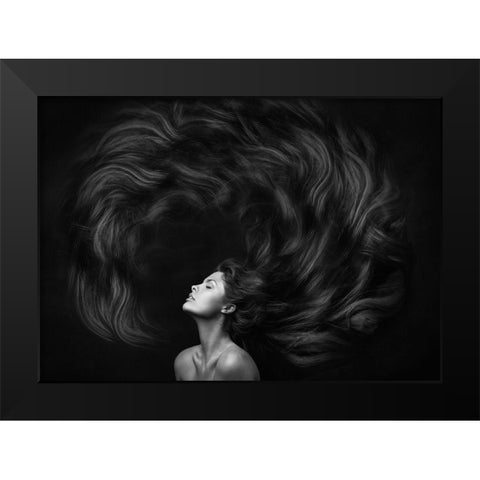 Yanika Black Modern Wood Framed Art Print by Rise, Zachar