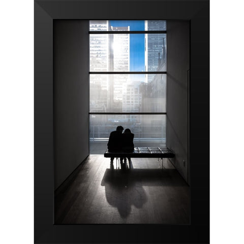 You and me Black Modern Wood Framed Art Print by Eliash, Tomer