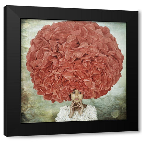 Bad Hair Day Black Modern Wood Framed Art Print with Double Matting by Kenp
