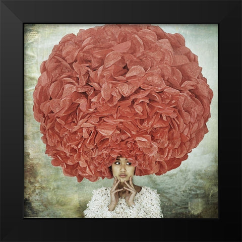 Bad Hair Day Black Modern Wood Framed Art Print by Kenp