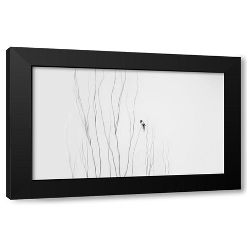 Winter Moment Black Modern Wood Framed Art Print with Double Matting by Jiang, Shan