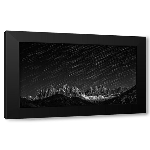 Starfall In The Dolomites Black Modern Wood Framed Art Print with Double Matting by Shcherbina, Valeriy