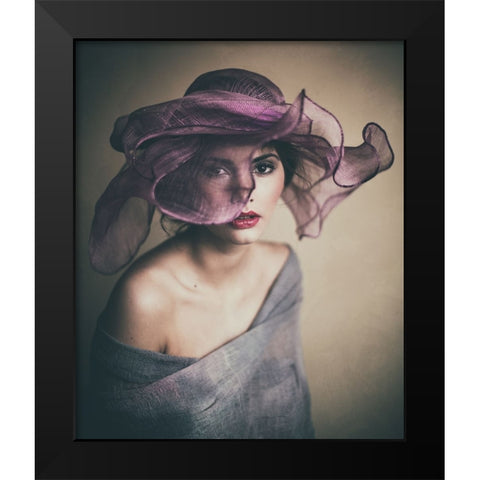 Jo Black Modern Wood Framed Art Print by Russocka, Magdalena