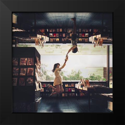 Ups And Downs Black Modern Wood Framed Art Print by Tajonera Bio, Cj