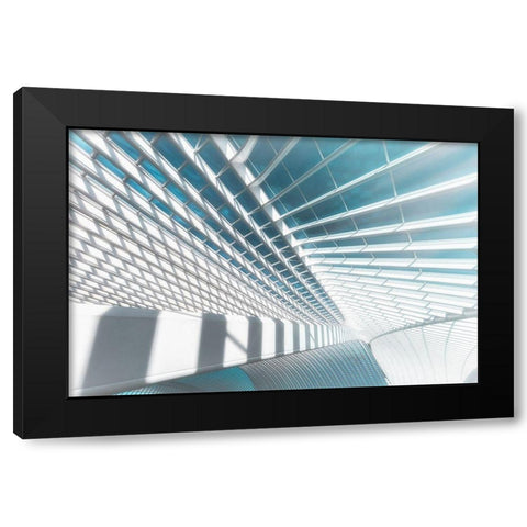 Icy Light Black Modern Wood Framed Art Print by Popan, Adrian