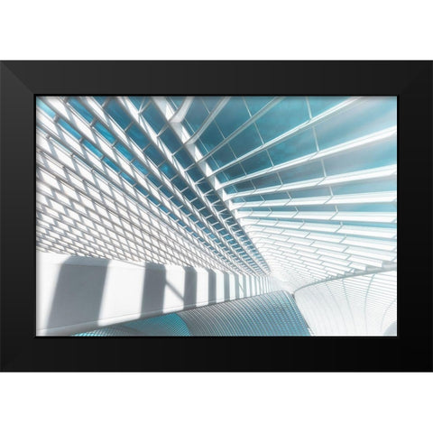 Icy Light Black Modern Wood Framed Art Print by Popan, Adrian