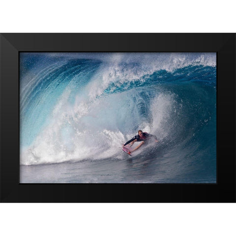A Wave Player Black Modern Wood Framed Art Print by Chang, Cheng
