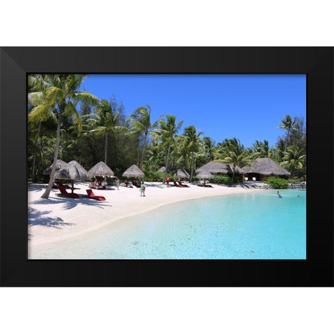 Blue Beach Black Modern Wood Framed Art Print by Daniel, Nick
