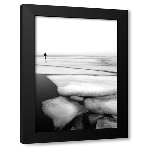 Shattering Black Modern Wood Framed Art Print by Mikkelborg, Espen