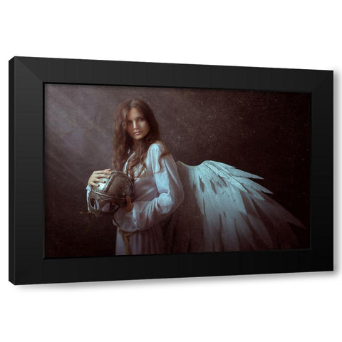 Unhumility Black Modern Wood Framed Art Print by Goncharova, Angelina