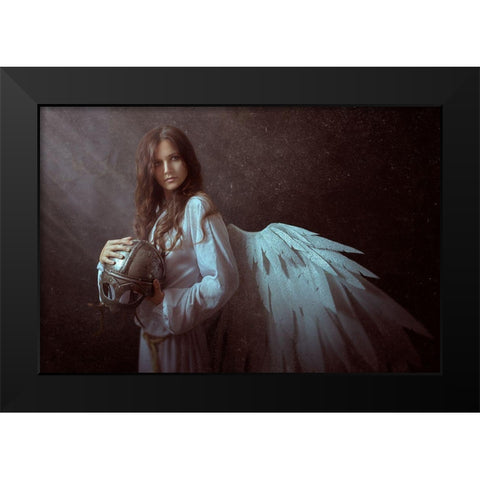 Unhumility Black Modern Wood Framed Art Print by Goncharova, Angelina