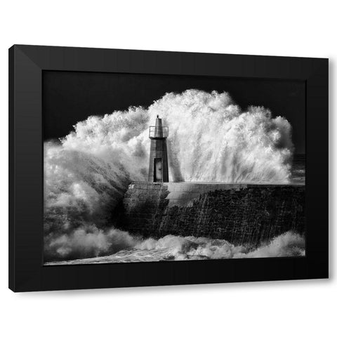 The Lighthouse Black Modern Wood Framed Art Print by Garcia Bernardo, Alejandro