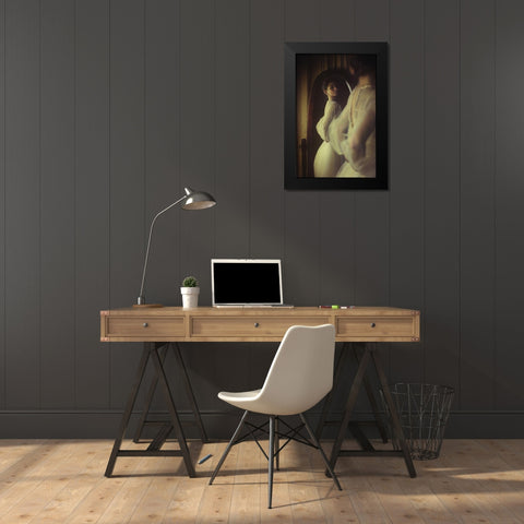 Mora Black Modern Wood Framed Art Print by Russocka, Magdalena