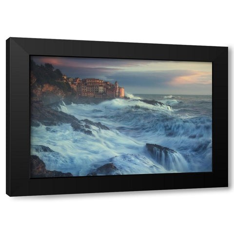 Poseido Awakens Black Modern Wood Framed Art Print with Double Matting by Lazzarotti, Paolo