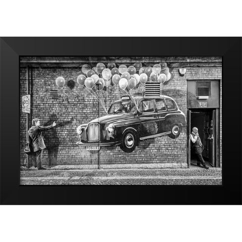 Smoke Break Black Modern Wood Framed Art Print by Vidic Grah, Anita