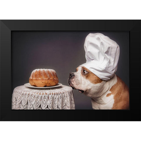 The Confectioner And His Masterpiece Black Modern Wood Framed Art Print by Willers, Heike