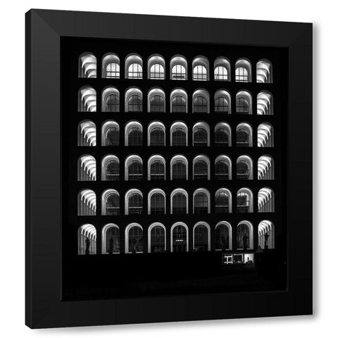 Palazzo Della Civiltan Italiana Black Modern Wood Framed Art Print with Double Matting by Rosanova, Marco