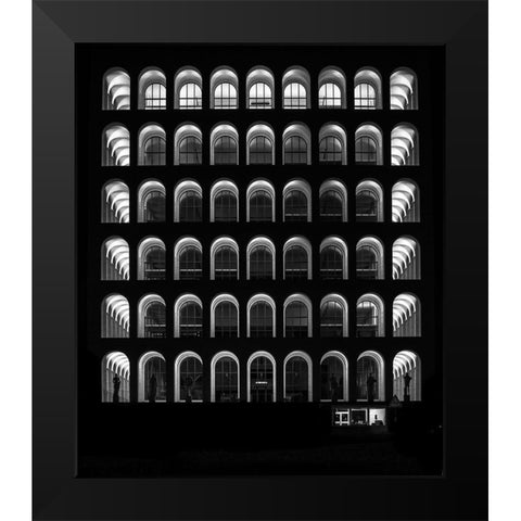 Palazzo Della Civiltan Italiana Black Modern Wood Framed Art Print by Rosanova, Marco