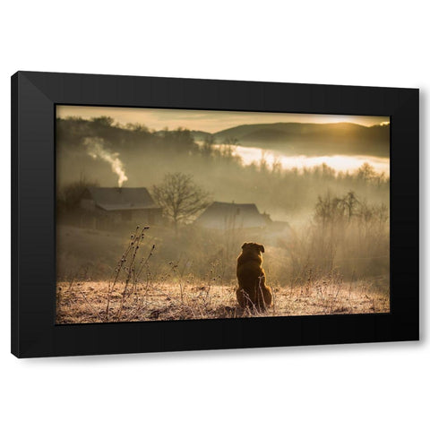 Good Connection Black Modern Wood Framed Art Print with Double Matting by Mazilu, Georgiana