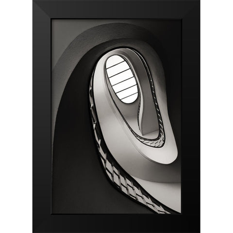 Up Black Modern Wood Framed Art Print by P Neto, Filipe