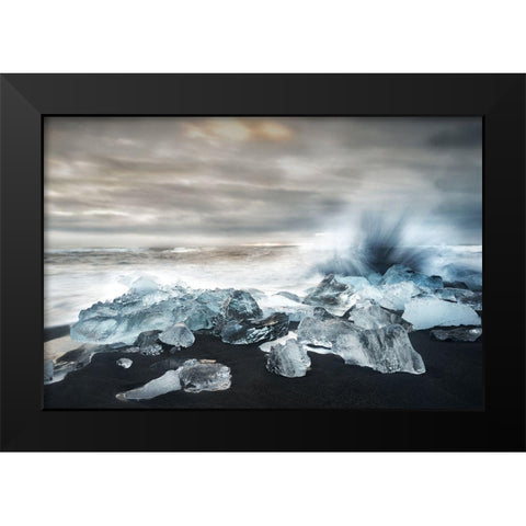 Water And Ice ! Black Modern Wood Framed Art Print by Forns, Alfred